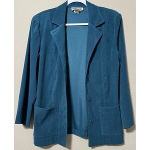 Briggs Blazer Suit Jacket Women S Turquoise Business Casual Work Career Wear